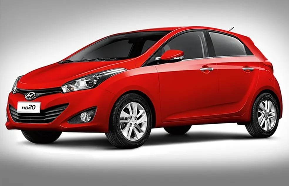 Hyndai HB 20 2024 vermelho