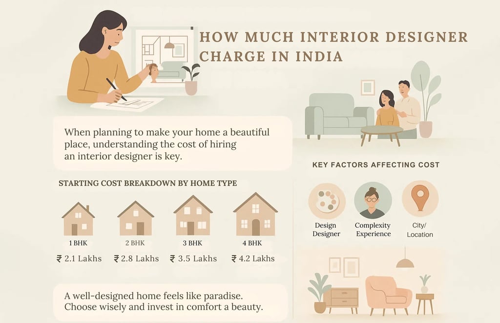 how much interior designer charge in india