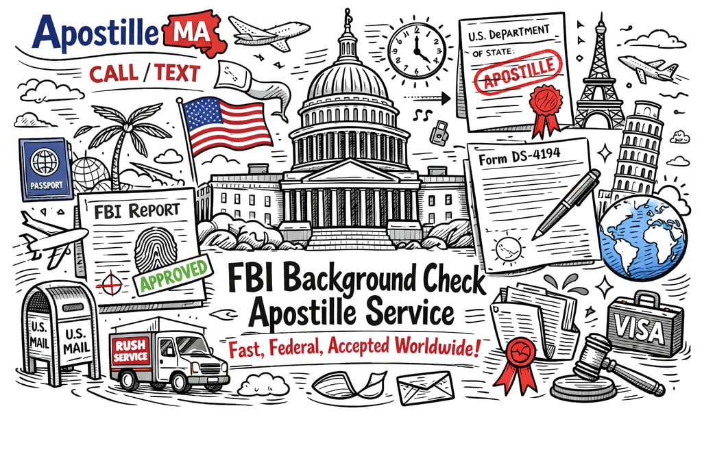 Federal apostille document handling for FBI background checks in Washington DC