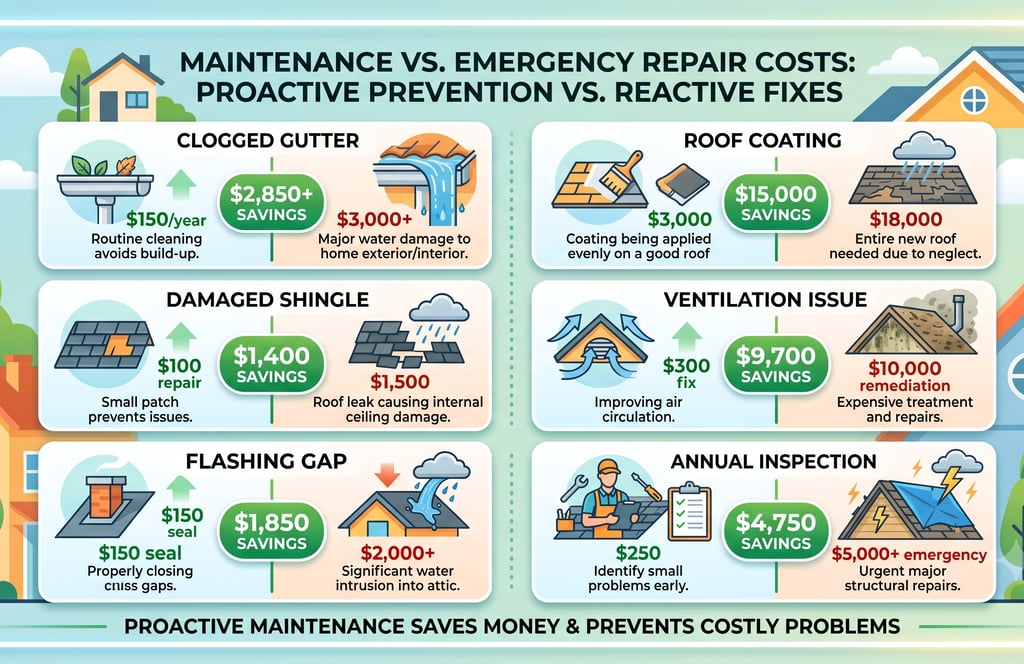Maintenance vs. Emergency Repair Costs roof Tyler, TX