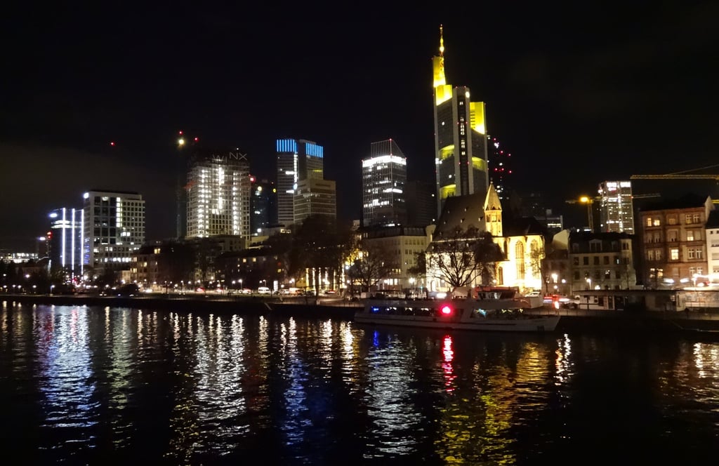 Frankfurt at night skyline