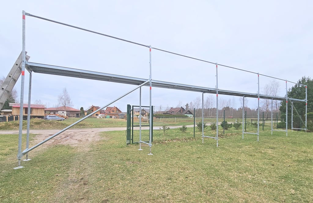 tērauda sastatnes stalazas 15x2.8m