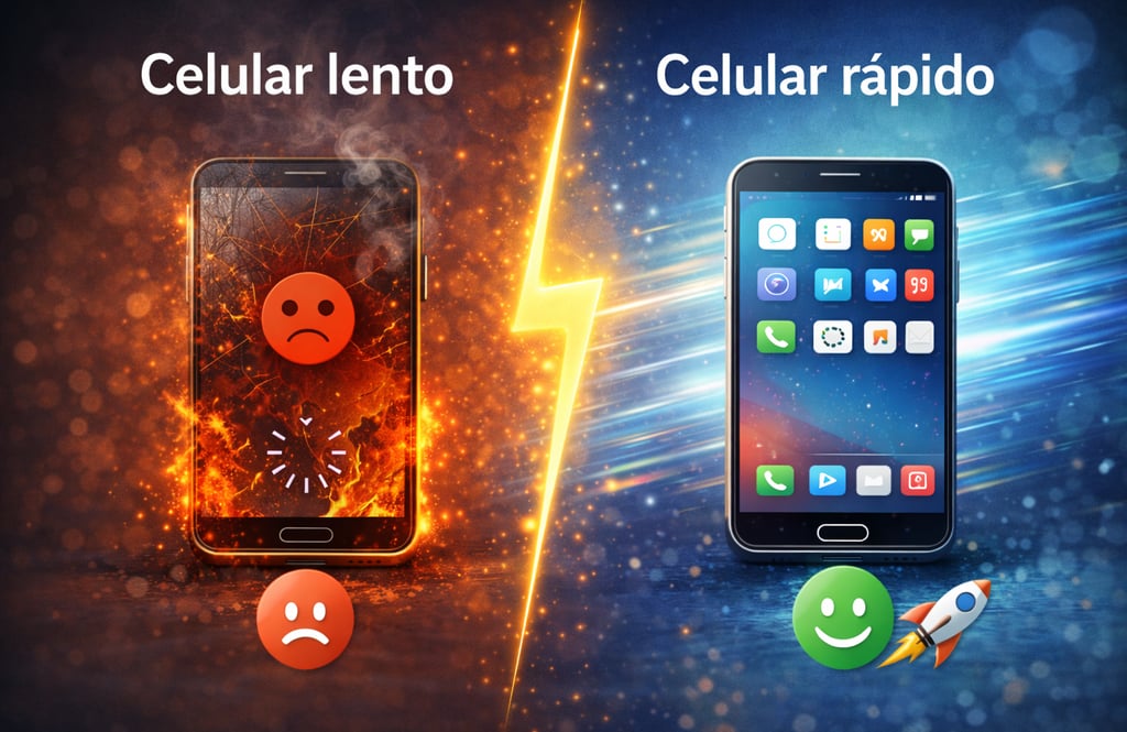 um celular com um celular mostrando um celular com um rosto sorridente