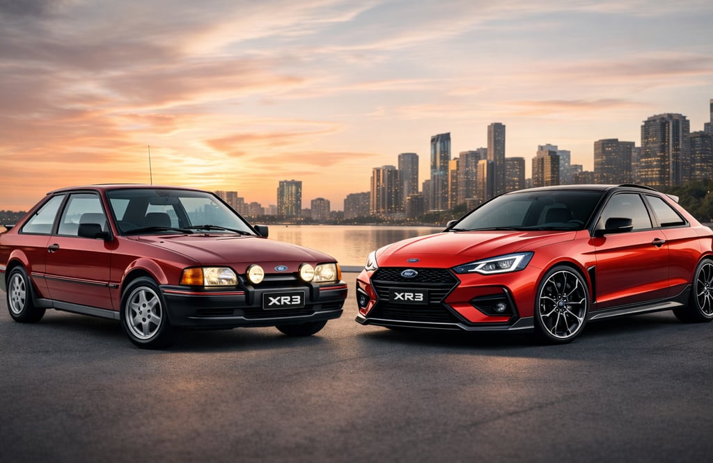 Ford Escort XR3 1989 clássico frente a frente com versão conceito moderna