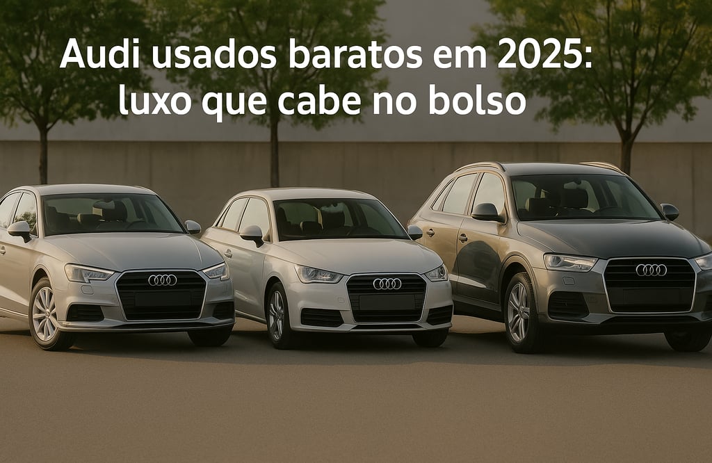 Modelos Audi A3, A1 e Q3 usados com bom custo-benefício alinhados em cenário realista em 2025