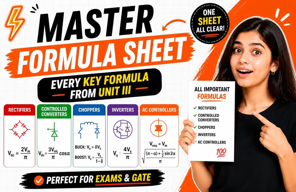 Essential formulas for electrical circuits