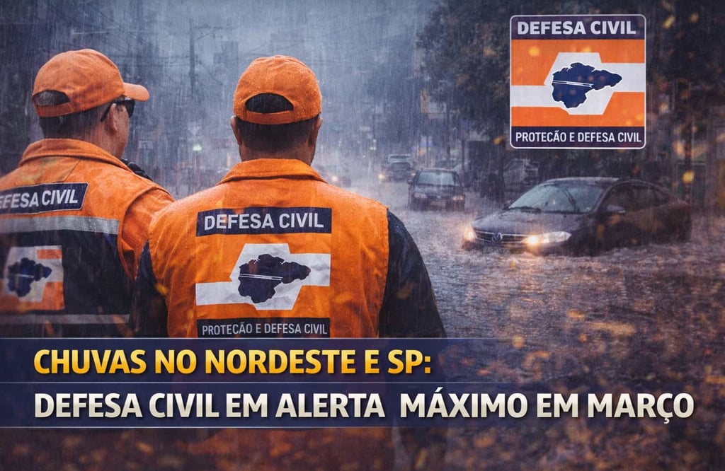 Chuvas no Nordeste e SP: Defesa Civil em Alerta Máximo em Março
