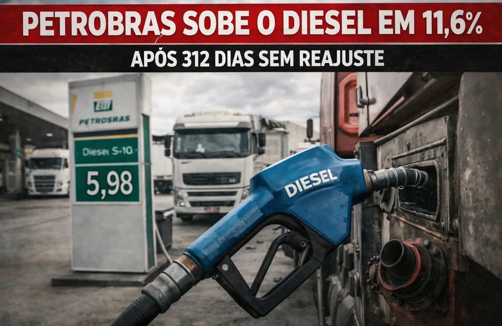 Petrobras Sobe o Diesel em 11,6% Após 312 Dias Sem Reajuste