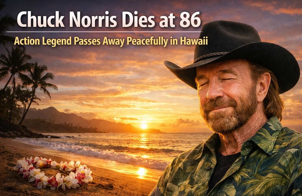 Chuck Norris dies at 86: Action legend passes away peacefully in Hawaii.
