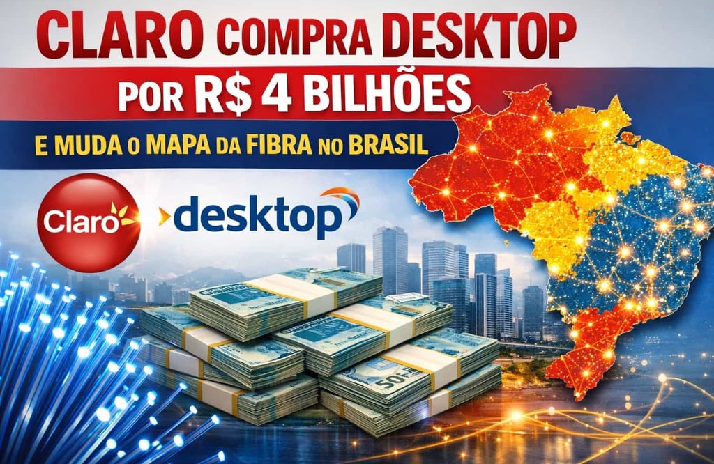 Claro Compra Desktop por R$ 4 Bilhões e Muda o Mapa da Fibra no Brasil