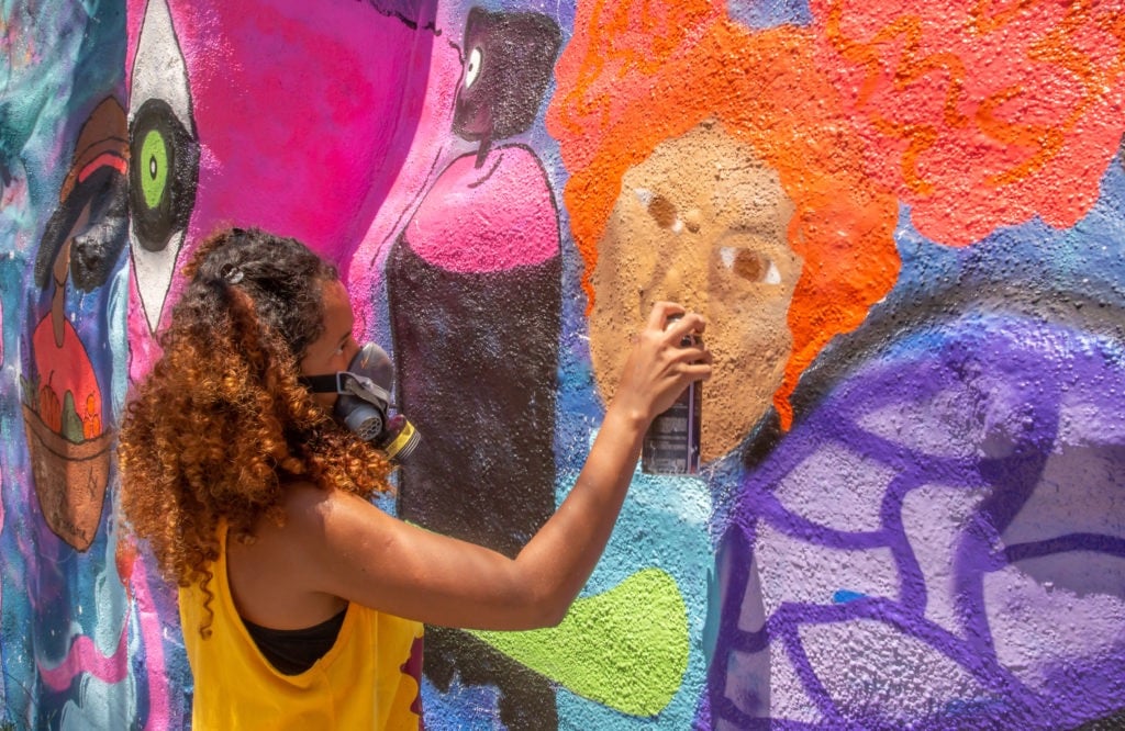Bea Simões, participante do AfroGrafiteiras credito: foto Gabriel Andrade