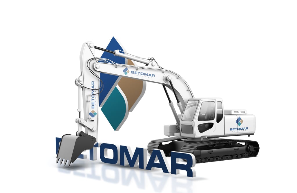 BETOMAR CONSTRUCTION Logo: BETOMAR CONSTRUCTION'ın güçlü ve güvenilirliğini yansıtan, modern
