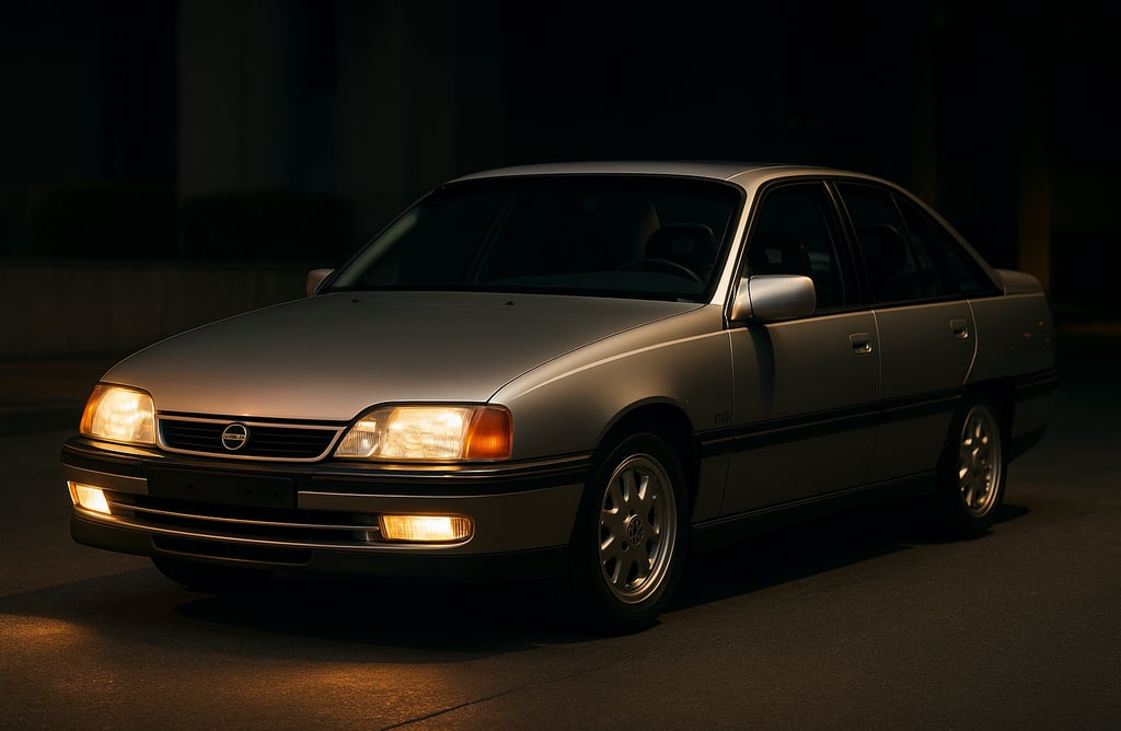 Chevrolet Ômega CD 1995 prata visto de três quartos pela frente com emblema redondo clássico na grad