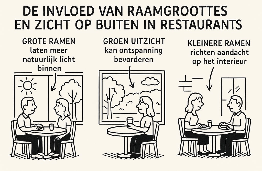 a cartoon drawing of a restaurant with a man sitting at a table