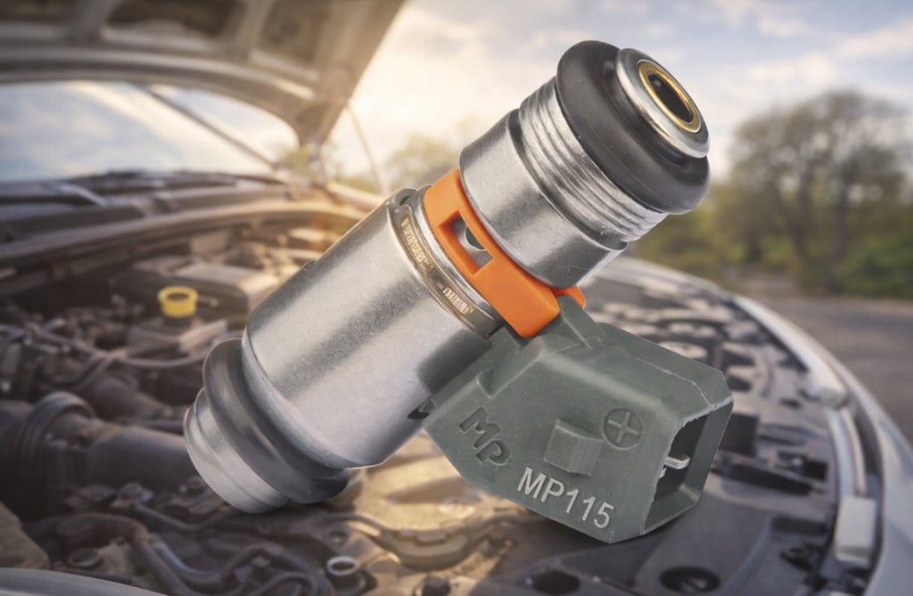 bico injetor de combustível no motor do carro