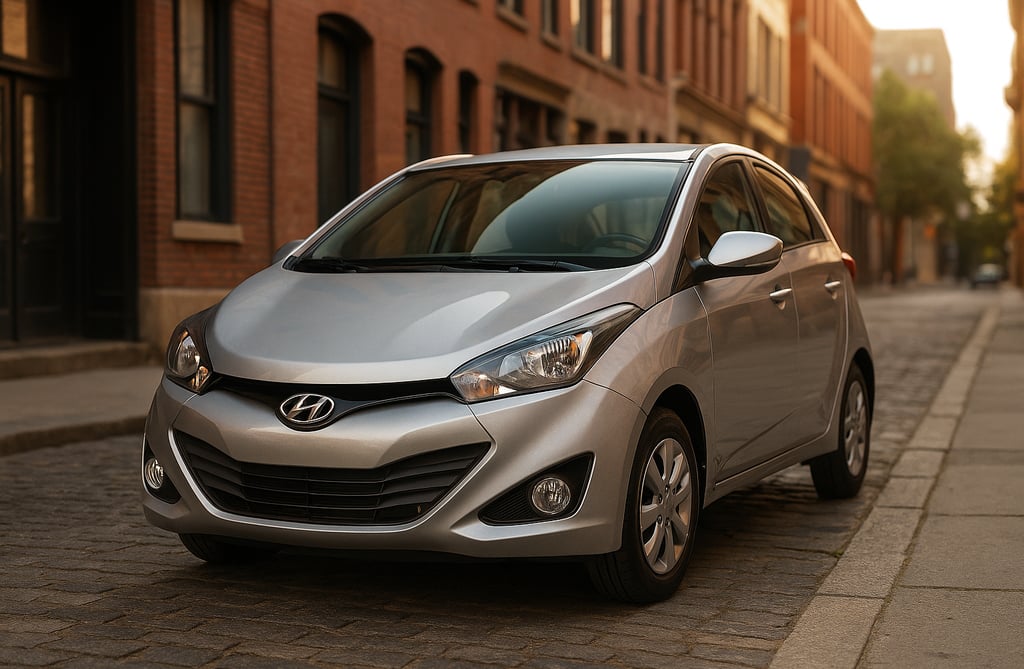 Hyundai HB20 2015 prateado estacionado em rua de paralelepípedo com prédios de tijolos ao fundo ao e