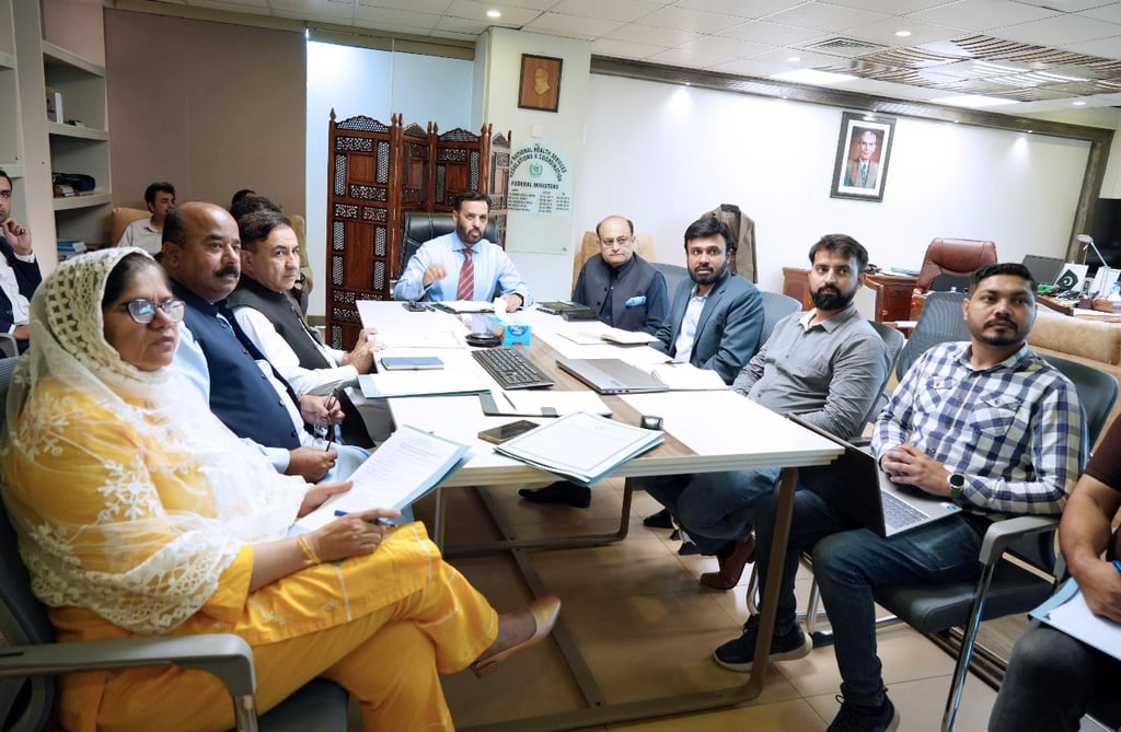 Minister Mustafa Kamal reviewing plans and PC-4 preparation for emergency healthcare facility