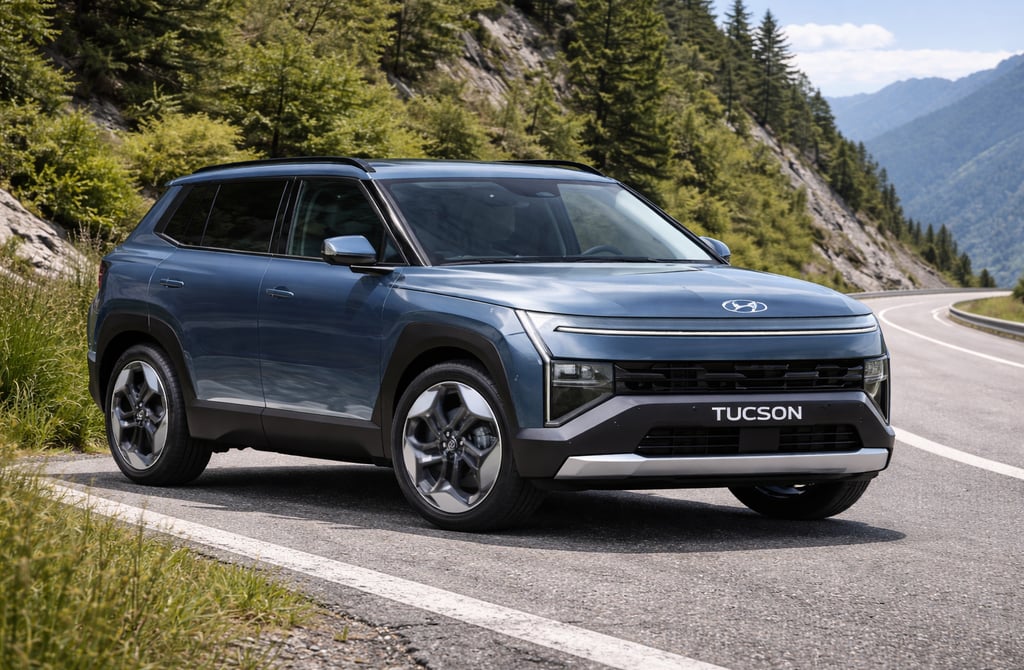 Hyundai Tucson 2027 com novo design robusto estacionado em rodovia
