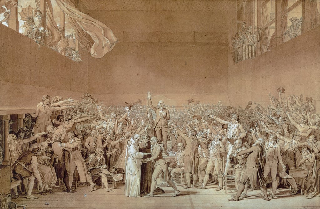 Le Serment du Jeu de paume, 20 juin 1789 - Dessin, Jaques-Louis David ©Museum National of Versailles