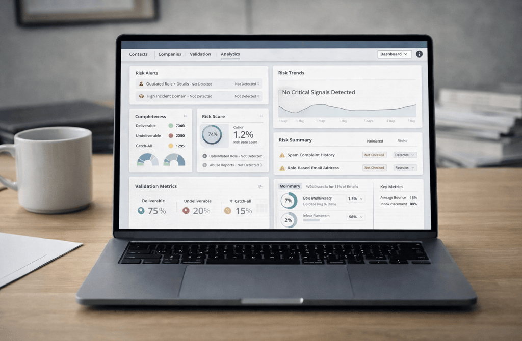 Data validation dashboard missing critical lead risk signals