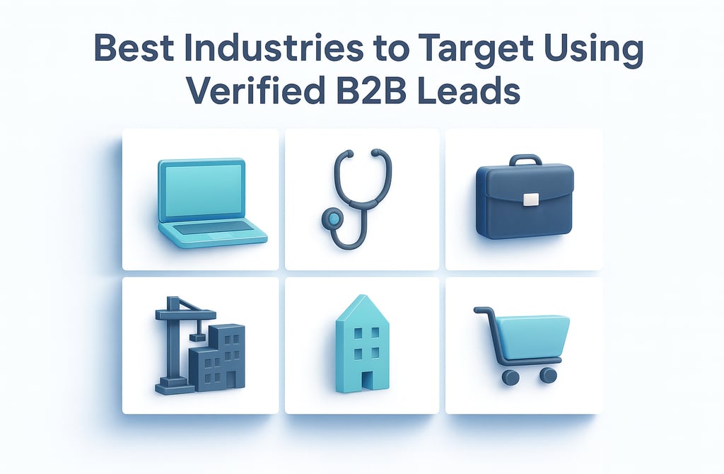Industry icons for sectors ideal for verified B2B leads