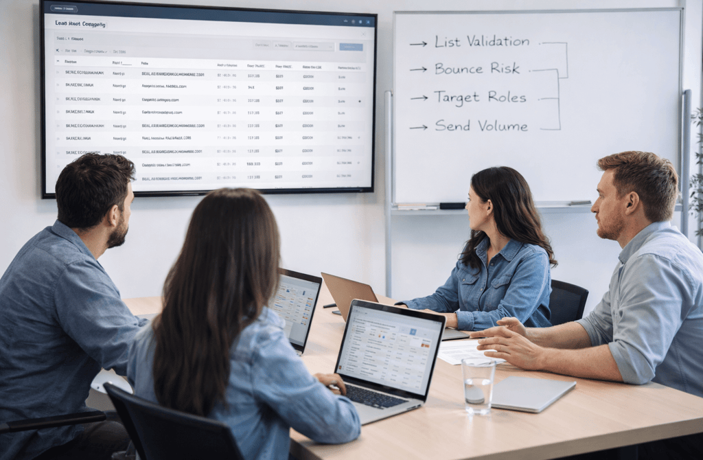 SDR team planning a cold email campaign before launch