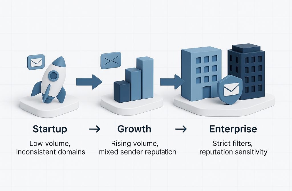 Company lifecycle stages and their impact on email deliverability