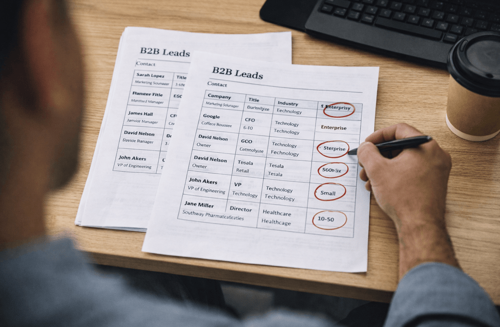 reviewing company size errors on lead sheet
