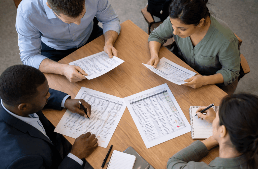 SDR team reviewing lead data during a deep validation session