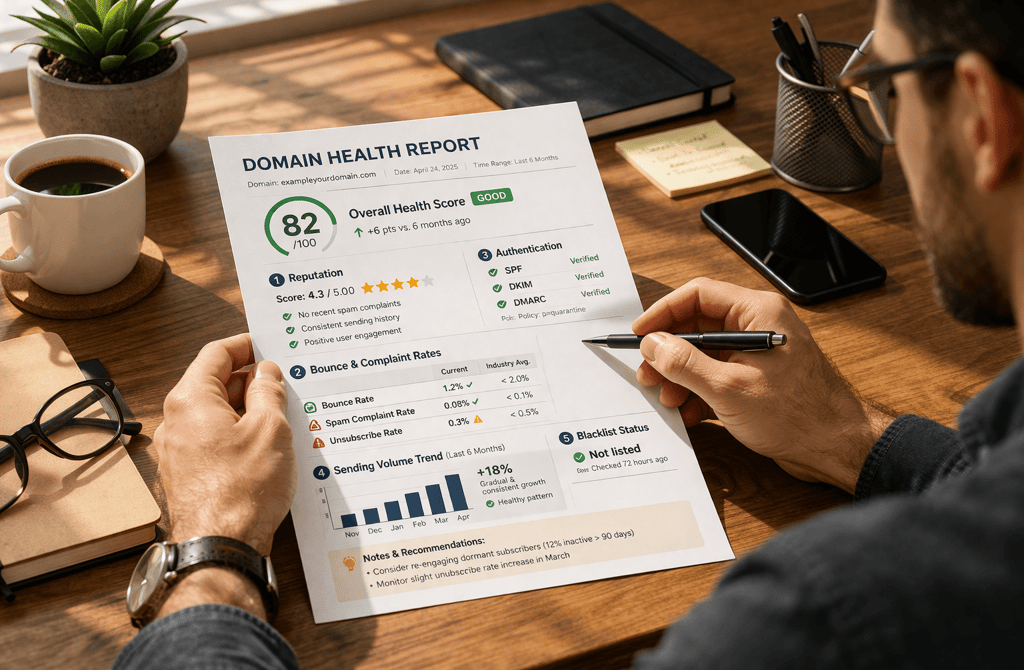 domain health report email reputation score desk