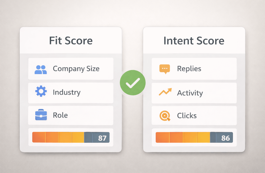 Fit score and intent score alignment comparison