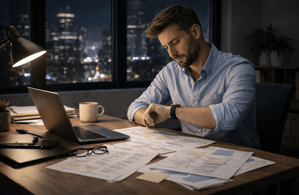 Founder working late at night fixing data problems