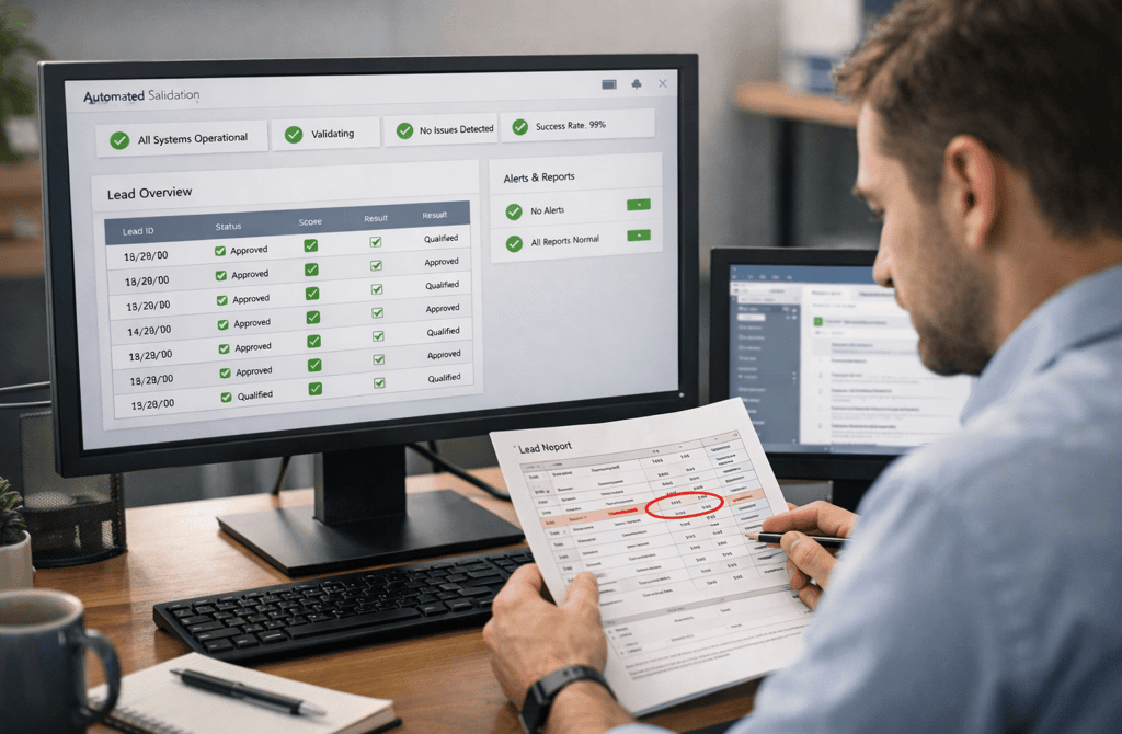 Human reviewer catching a missed data issue