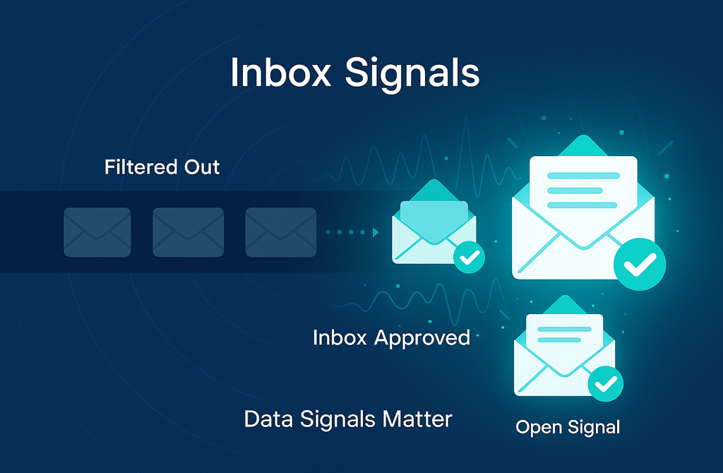 Infographic of inbox-approved emails and filtered emails.