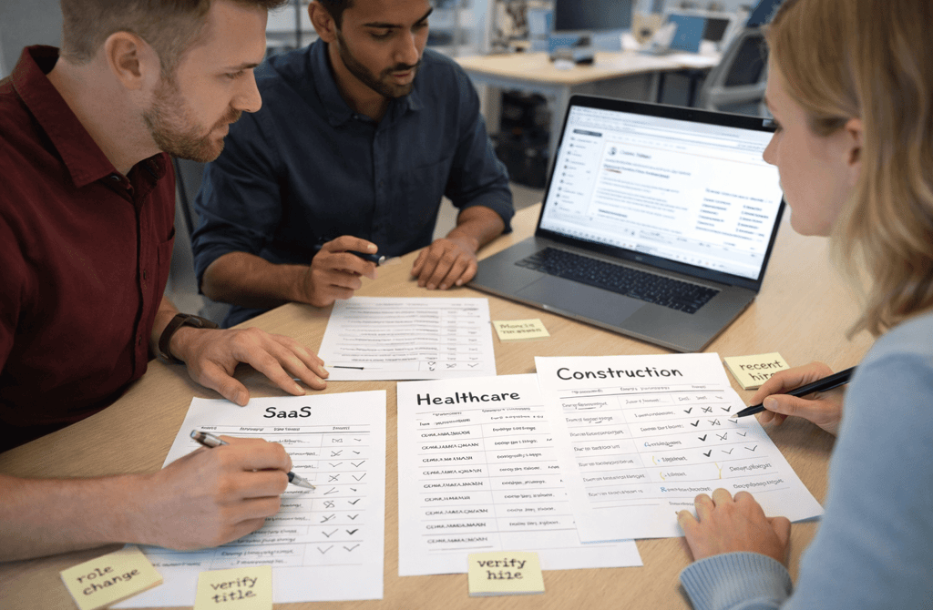 SDR team verifying leads by industry