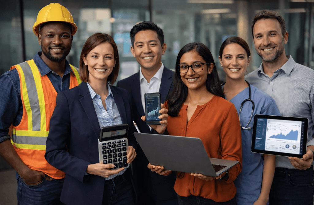 Professionals from construction, accounting, fintech, SaaS, and healthcare.