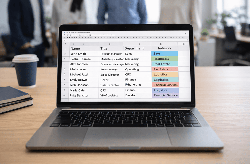 Lead list showing role ambiguity across industries