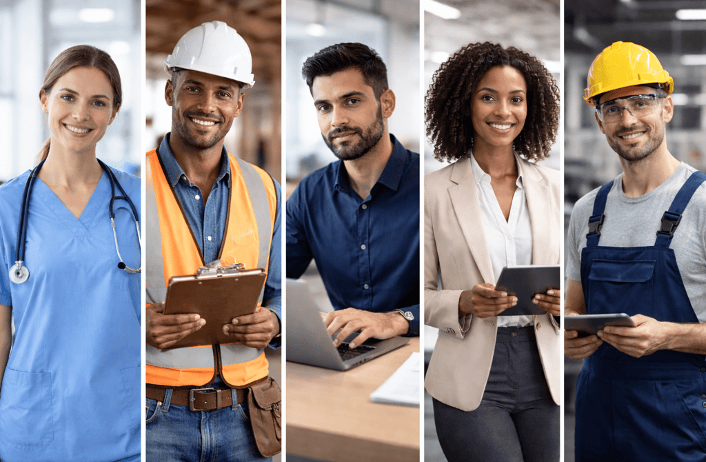 Professionals from different industries representing varied validation rules