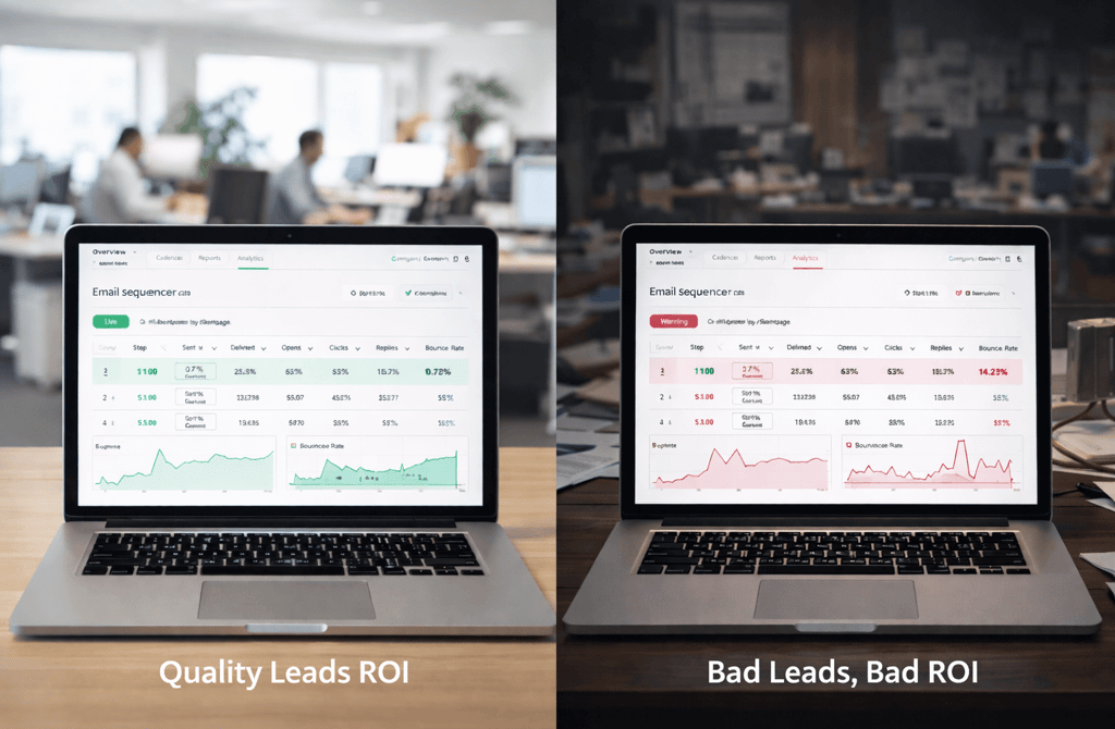 Comparison of quality leads and poor leads showing different bounce performance