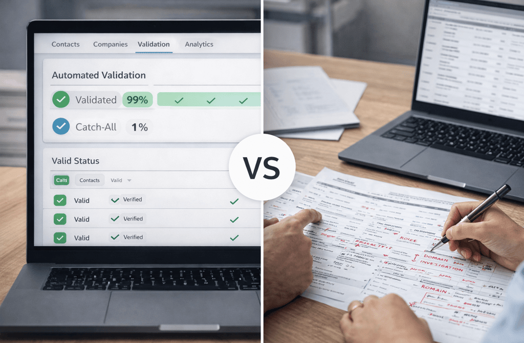 Manual human validation versus automated lead checks