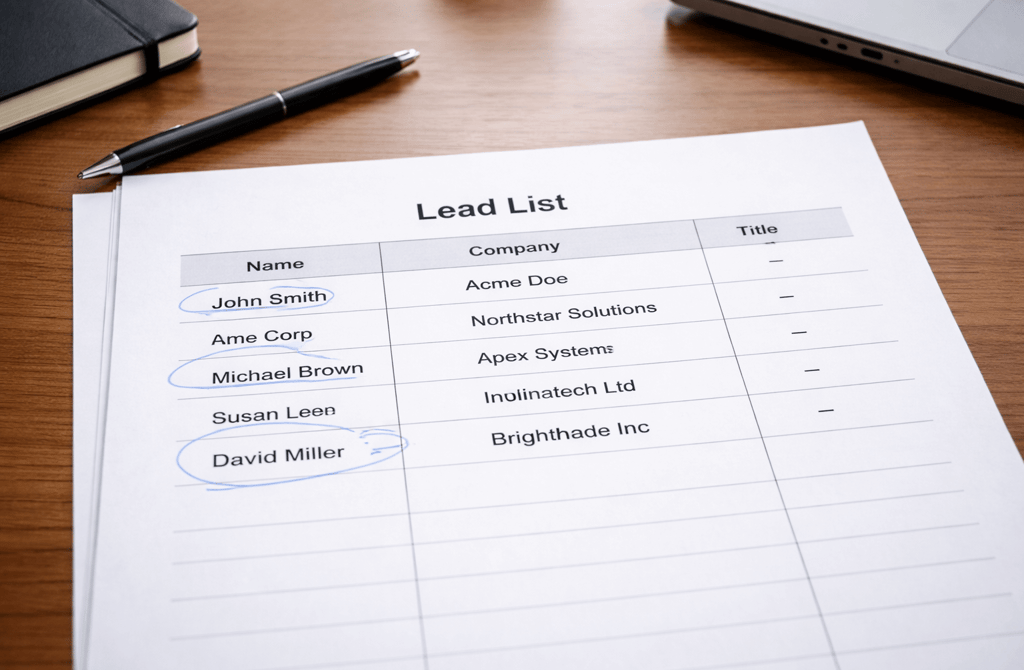 Lead list with names but missing job titles