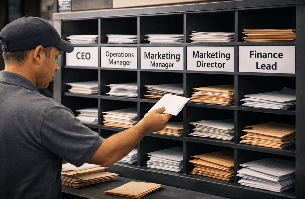 mail sorting by job roles in office system