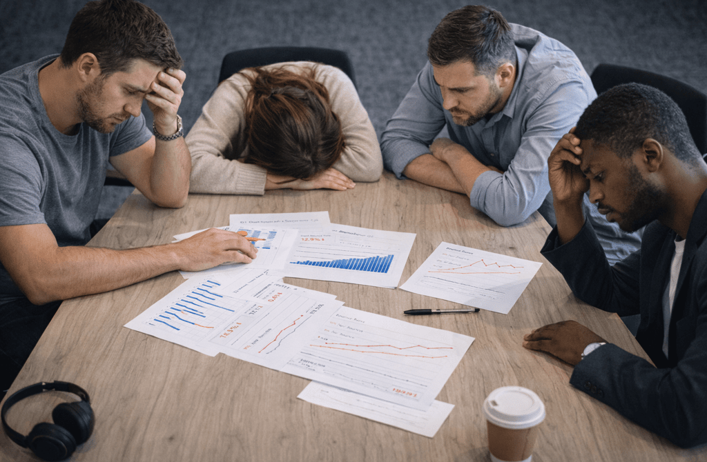 SDR team exhausted reviewing poor campaign results