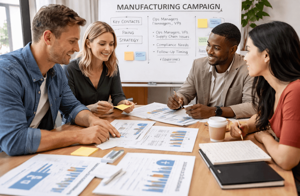 SDR team planning a cold email campaign for a specific industry vertical