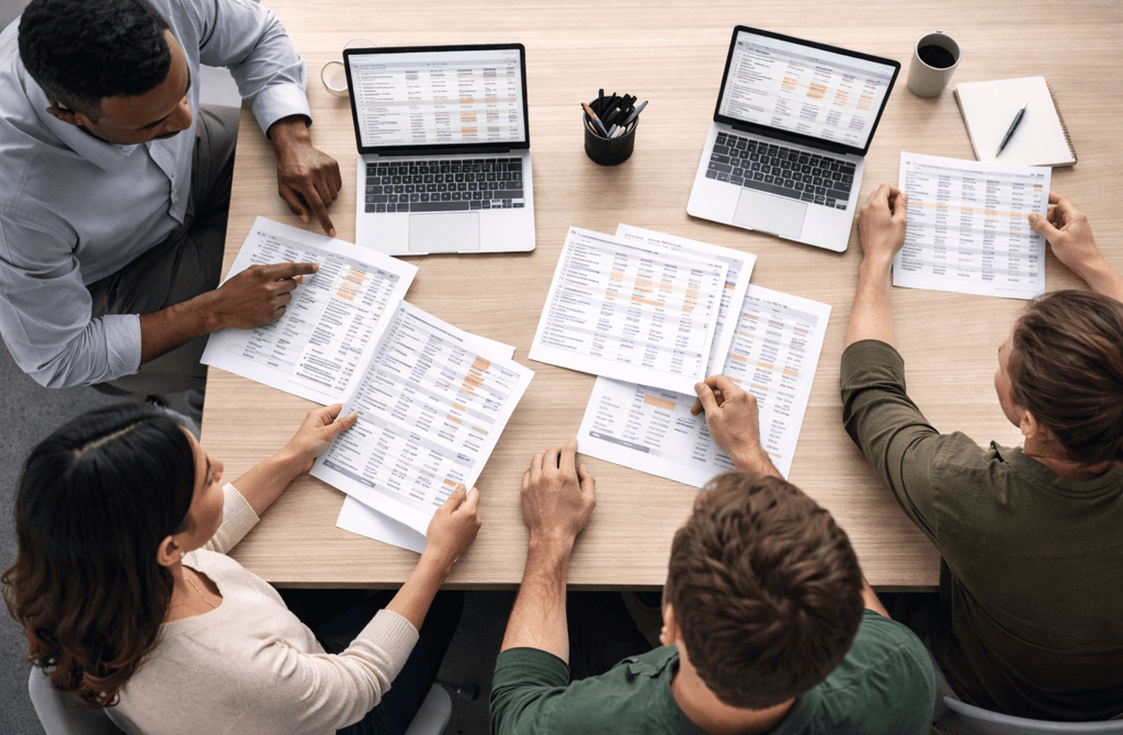 SDR team reviewing industry metadata across different verticals