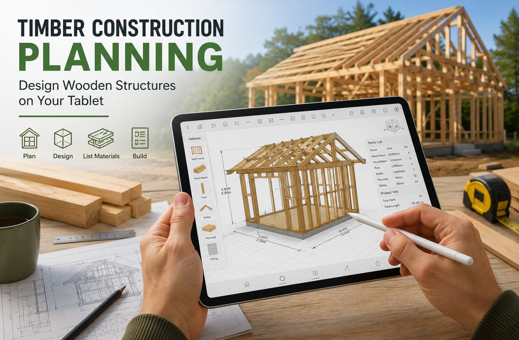 Timber Construction Planning in 2026: Design Wooden Structures on Your Tablet