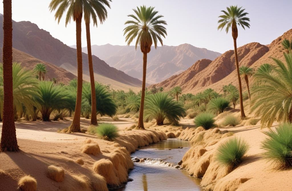 a stream of water in a desert