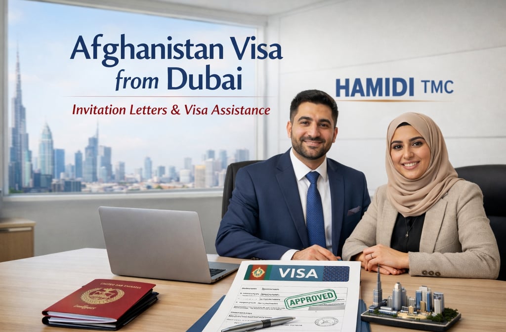 Afghanistan visa from Dubai assistance by HAMIDI TMC