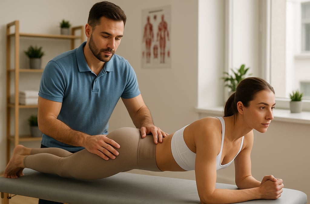 Séance avec un physiothérapeute pour la journée mondiale de la physiothérapie.