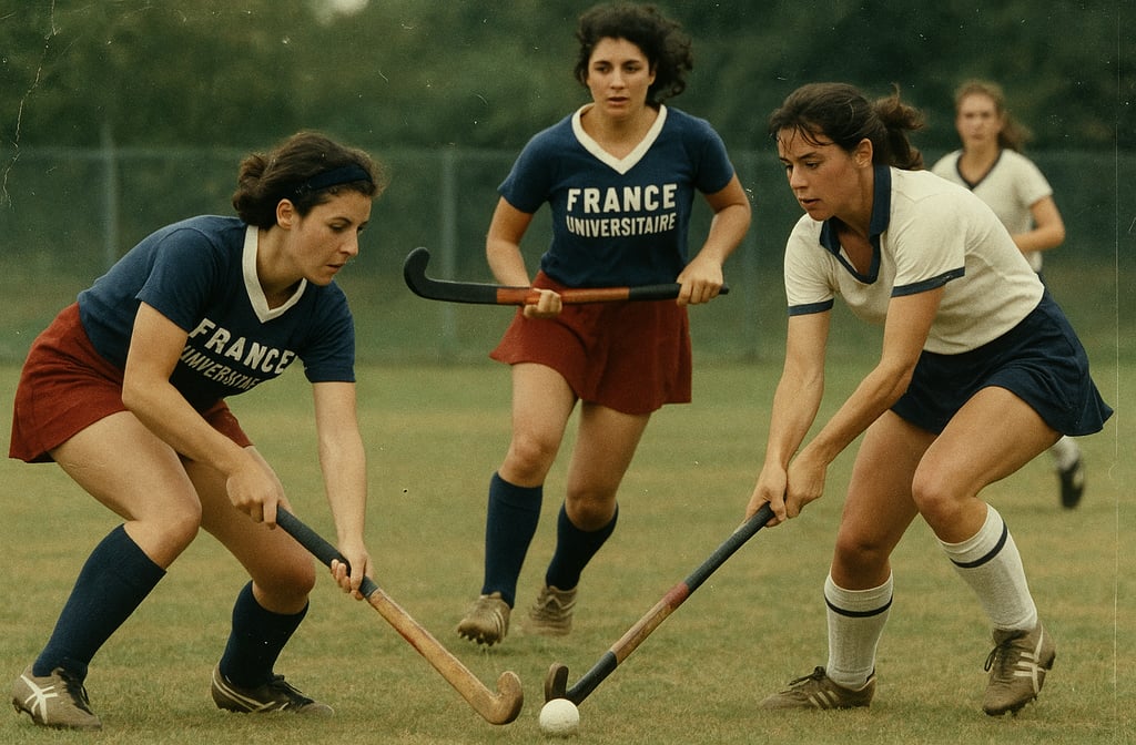 match de hockey universitaire féminin pour la journée internationale du sport universitaire.